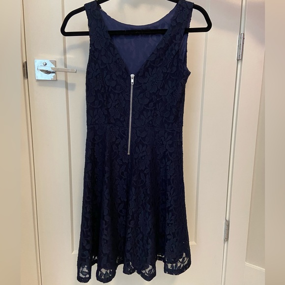 Navy Laced Mini Dress - Picture 3 of 3